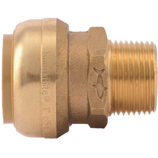 Sharkbite 1 in. x 3/4 in. MNPT Brass Push-to-Connect Reducing Connector, Male NPT U142LF